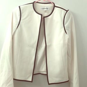Calvin Klein White blazer with black trim